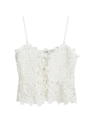 Lyla Soutache Cotton Floral Lace Camisole
