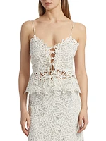 Lyla Soutache Cotton Floral Lace Camisole