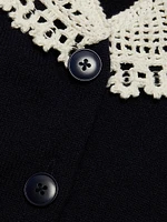 Marie Embroidered Wool Knit Cardigan