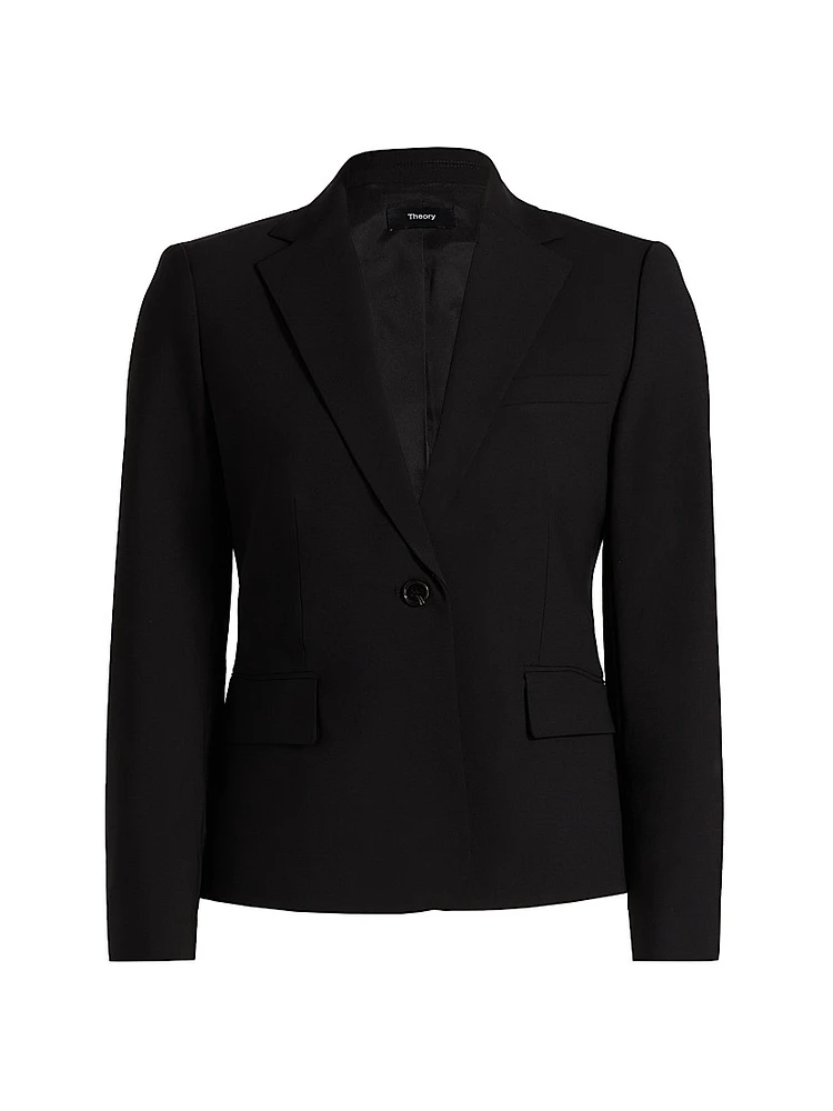 Slim-Fit Wool Single-Breasted Jacket