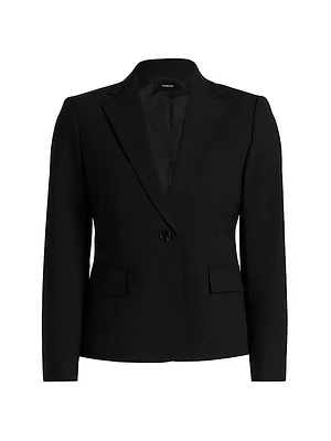 Slim-Fit Wool Single-Breasted Jacket