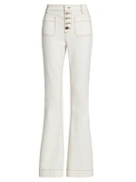 Cindy Stitched Cotton-Blend High-Rise Jean