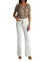 Cindy Stitched Cotton-Blend High-Rise Jean