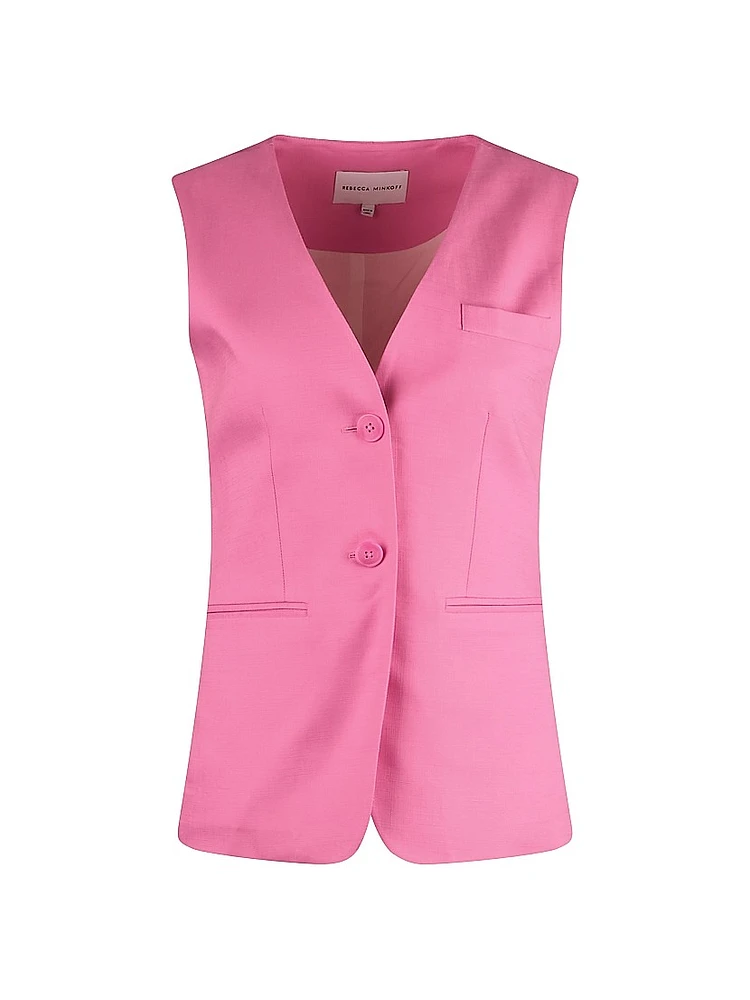 Ash Fitted Single-Breasted Vest