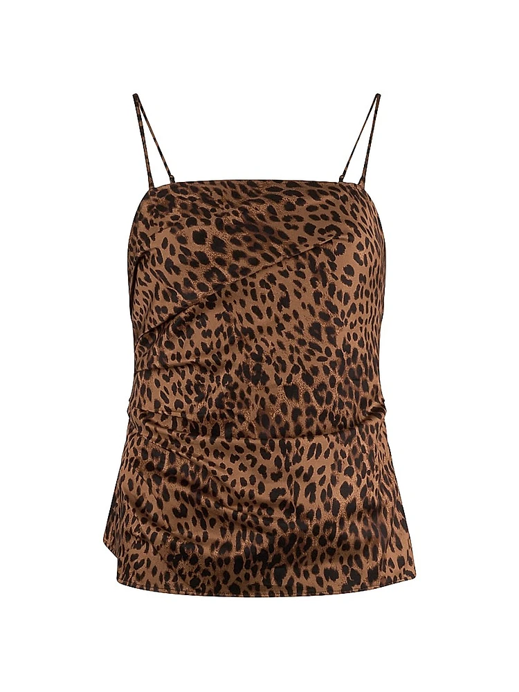 Nicole Leopard Print Stretch-Cotton Cami