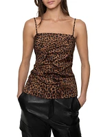 Nicole Leopard Print Stretch-Cotton Cami