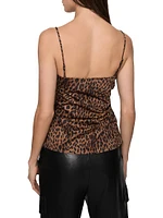Nicole Leopard Print Stretch-Cotton Cami