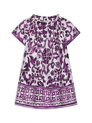 Little Girl's & Short Sleeve Majolica Dress