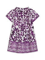 Little Girl's & Short Sleeve Majolica Dress