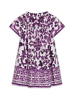 Little Girl's & Short Sleeve Majolica Dress