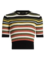 Nyla Striped Short-Sleeve Sweater