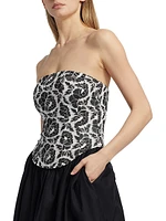Melody Floral Cotton Corset Midi-Dress