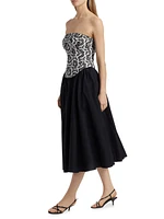 Melody Floral Cotton Corset Midi-Dress