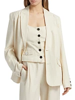 Willa Boyfriend Cotton-Blend Blazer