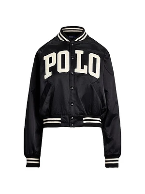 Logo Satin Bomber Jacket