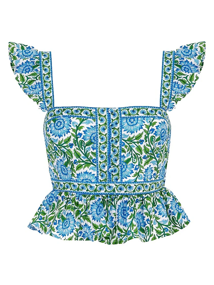 Peacock Border Freya Top