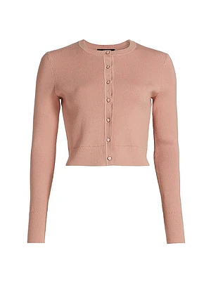 Zoe Rib-Knit Crop Cardigan