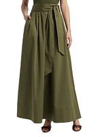 Sabine Stretch-Cotton Tie-Waist Maxi Skirt