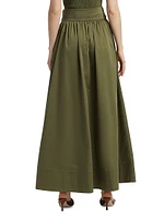 Sabine Stretch-Cotton Tie-Waist Maxi Skirt