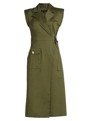 Silvia Stretch-Cotton Wrap Midi-Dress