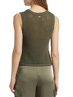 Estelle Crochet-Knit Cotton Top