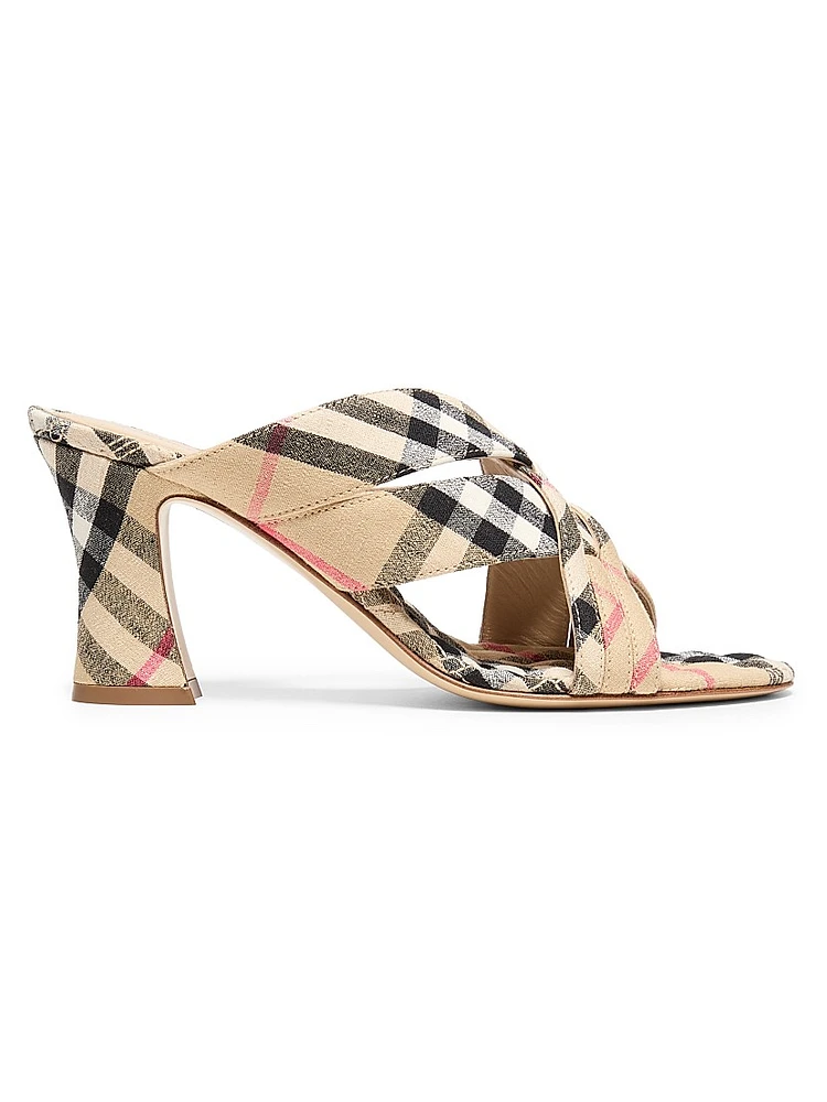 Sloane 90MM Check Woven Sandals