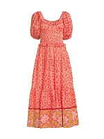 Percy Puff-Sleeve Midi-Dress