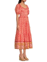 Percy Puff-Sleeve Midi-Dress