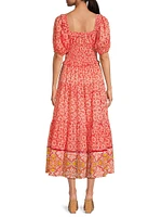 Percy Puff-Sleeve Midi-Dress