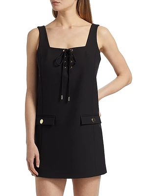 Steffie Cotton-Blend Tie-Front Minidress