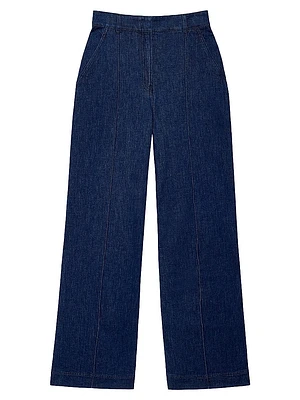 High Waisted Denim Trousers