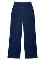 High Waisted Denim Trousers