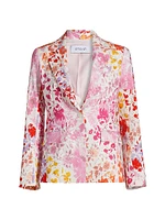 Irina Floral Stretch-Linen Blazer