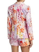 Irina Floral Stretch-Linen Blazer