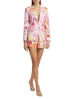 Irina Floral Stretch-Linen Blazer