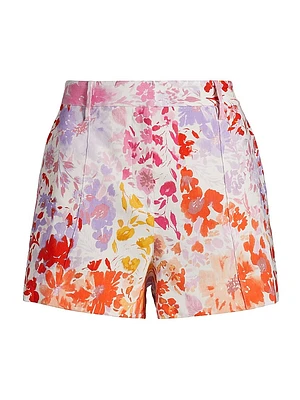 Freja Floral Stretch-Linen Shorts