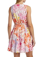 Tia Floral Linen-Blend Minidress