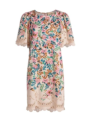 April Floral Cotton Shift Minidress