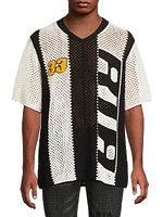 Paradise Vice Benjamin Race Stripe Open-Knit Sweater
