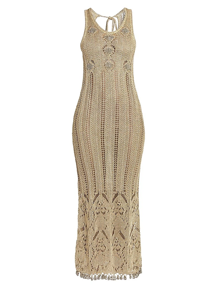 Crochet Slim-Fit Maxi Dress