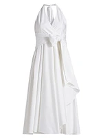 Hannah Stretch-Cotton Halterneck Midi-Dress