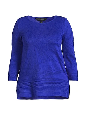 Plus Jacquard-Knit Boatneck Tunic