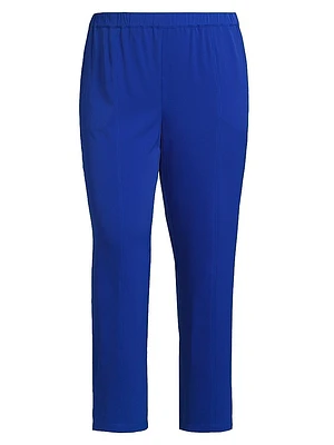 Plus Crêpe De Chine Straight-Leg Pants