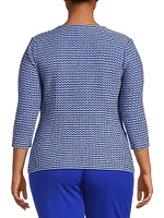 Plus Tailored Honeycomb Tweed Knit Jacket
