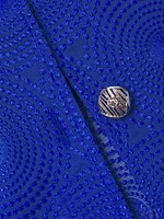 Plus Embroidered Medallion Stand-Collar Jacket