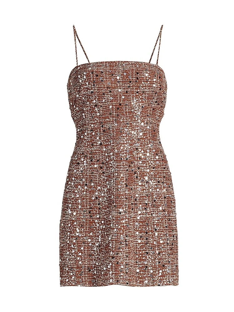 Luca Tweed Sleeveless Minidress
