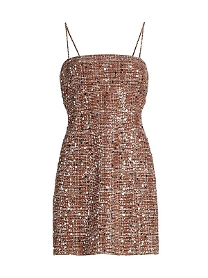 Luca Tweed Sleeveless Minidress