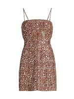 Luca Tweed Sleeveless Minidress