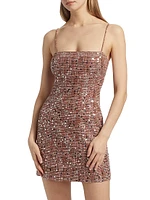 Luca Tweed Sleeveless Minidress