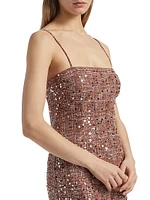 Luca Tweed Sleeveless Minidress